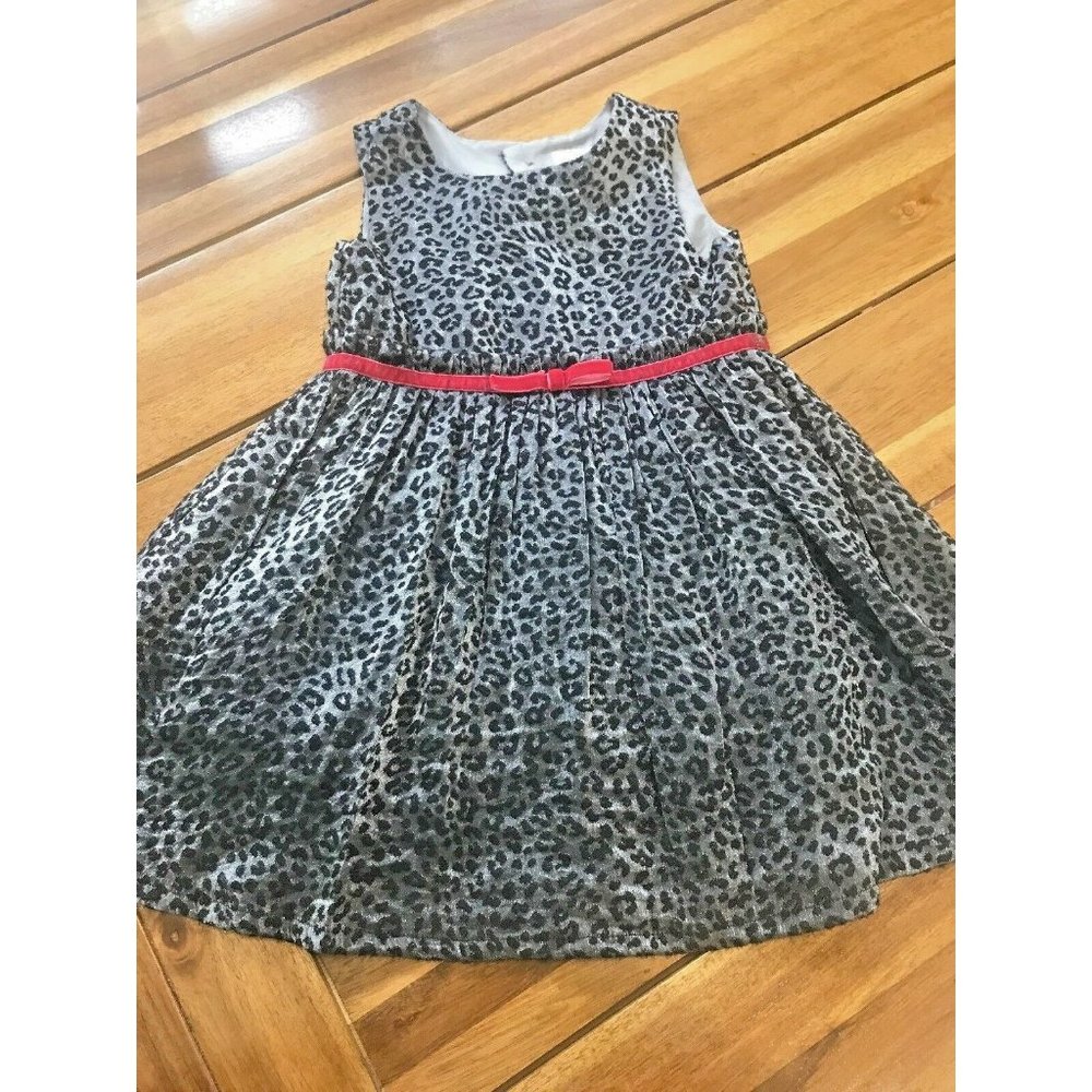 Girl JUST ONE YOU BY CARTER'S 18 MONTH BLACK & SILVER SPARKLY With Red Bow DRESS